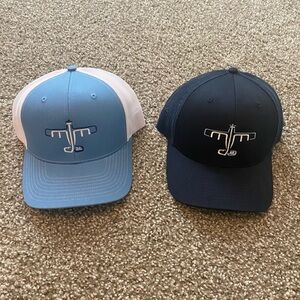 NWOT Richardson Set of 2 Light Blue & Navy Airplane Breathable Hats